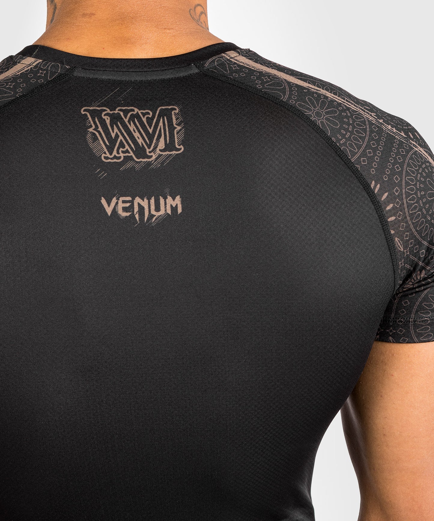 Venum Santa Muerte Dark Side - Rashguard korte mouwen - zwart/bruin