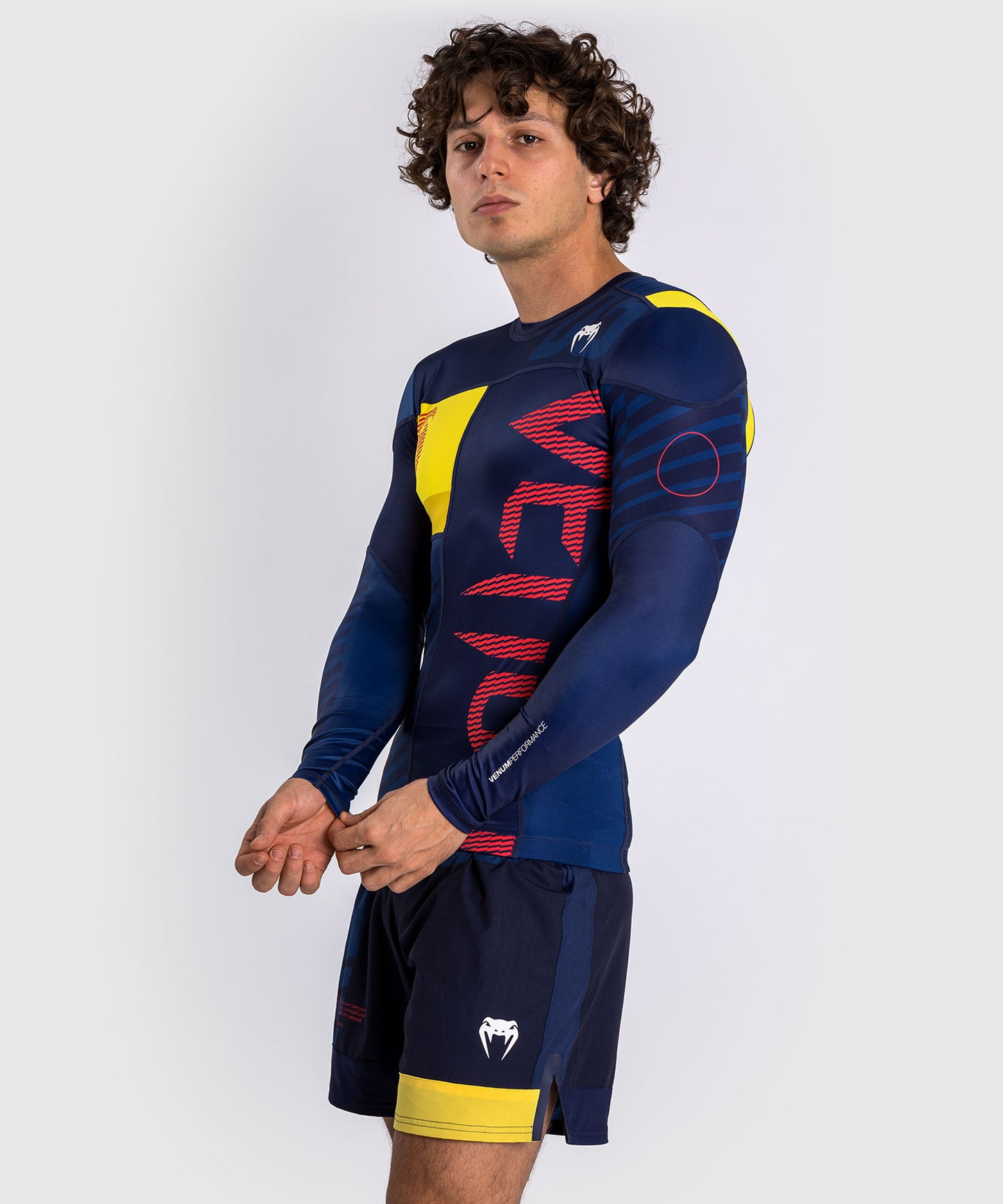 Venum Sport 05 T-shirt Compressie Lange Mouw - Blauw/Geel