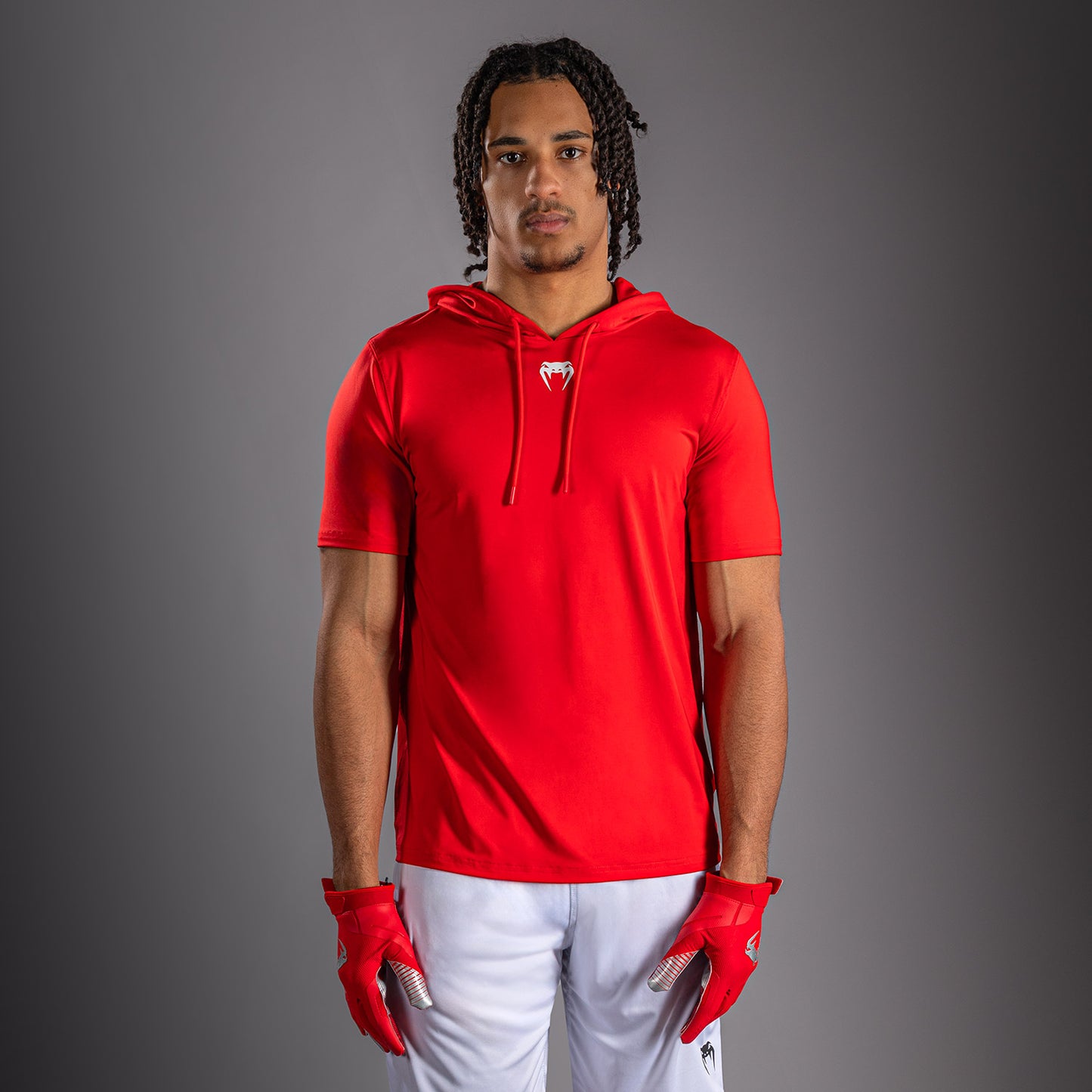 Venum Elite Dry Tech Hoodie met korte mouwen - Rood