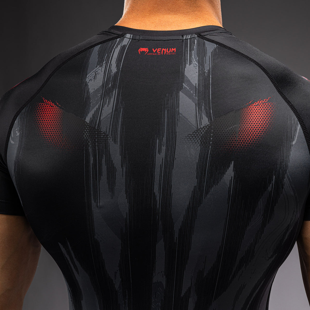 Venum Demon Rashguard met Korte Mouwen - Zwart/Grijs