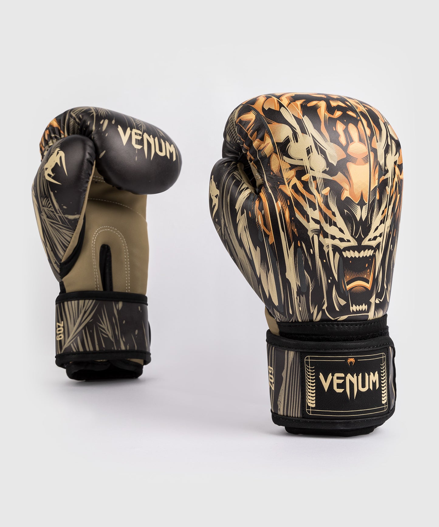 Venum Tiger Kids Bokshandschoenen - Zwart / Neon Oranje