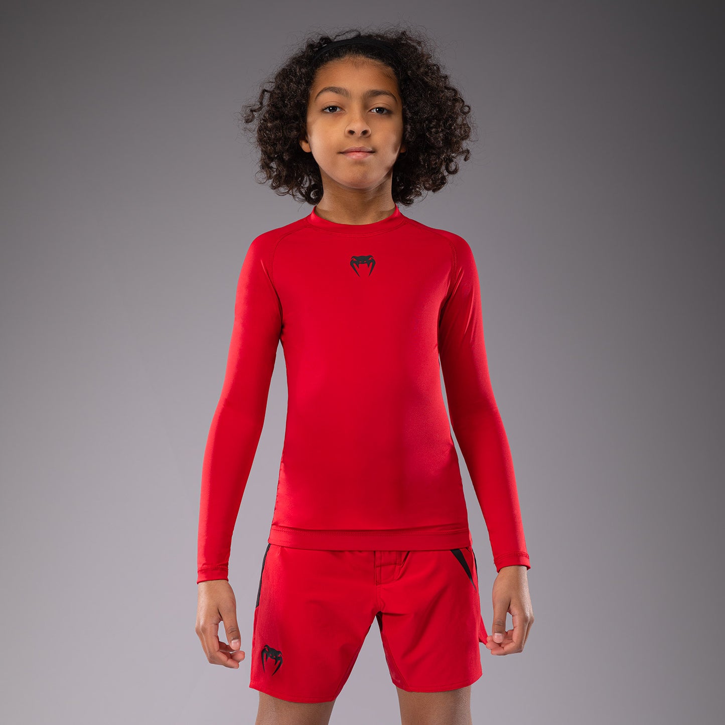 Venum Contender voor Kinderen Rashguards Lange Mouwen - Kersrood