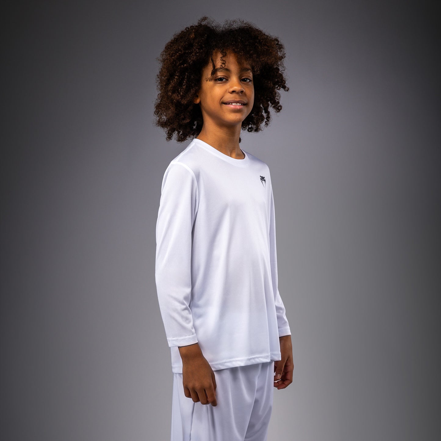Venum Lineup T-shirt met lange mouwen voor jeugd - Wit/Zwart