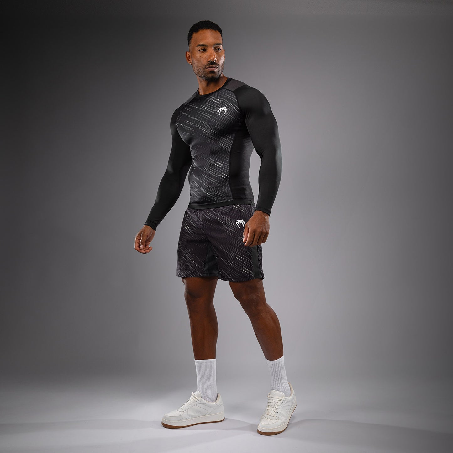Venum Rapid Lange Mouwen Rashguard - Zwart/Stormgrijs