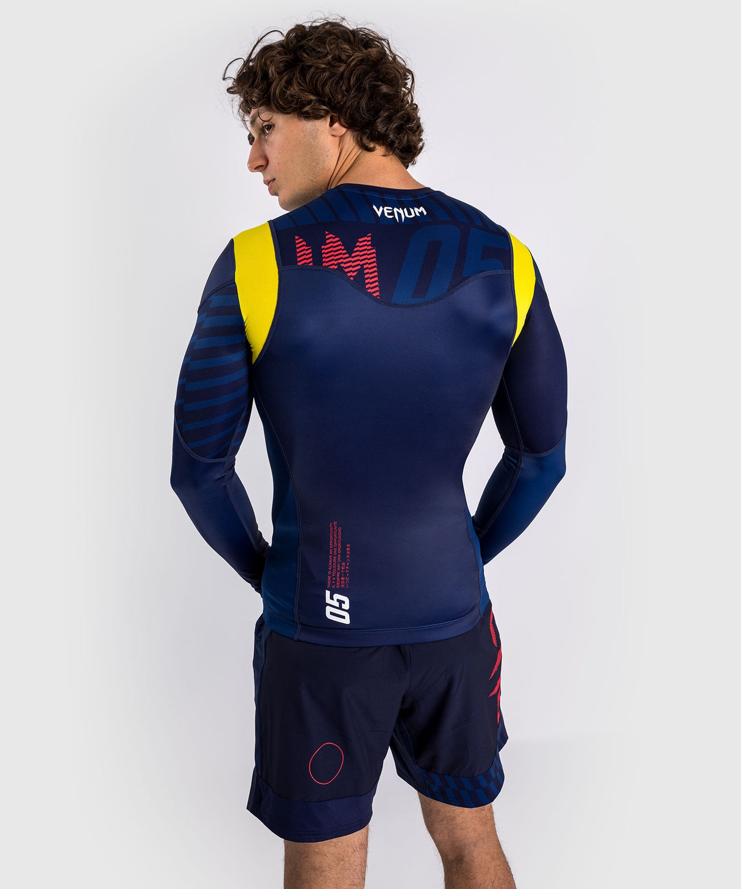 Venum Sport 05 T-shirt Compressie Lange Mouw - Blauw/Geel