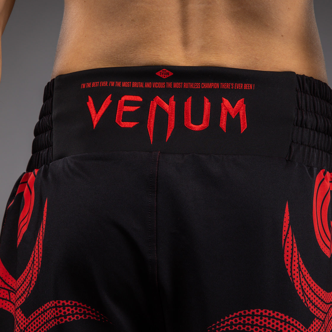 Venum x Mike Tyson Tiger Boksshorts - Diep Zwart/Intens Rood