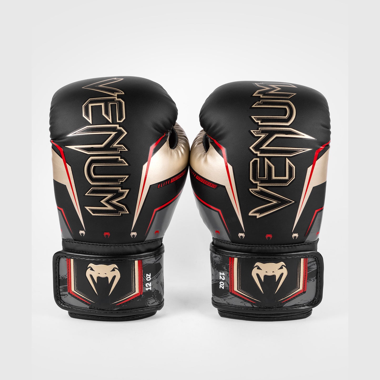 Venum Elite Evo Bokshandschoenen - Zwart/Goud/Rood