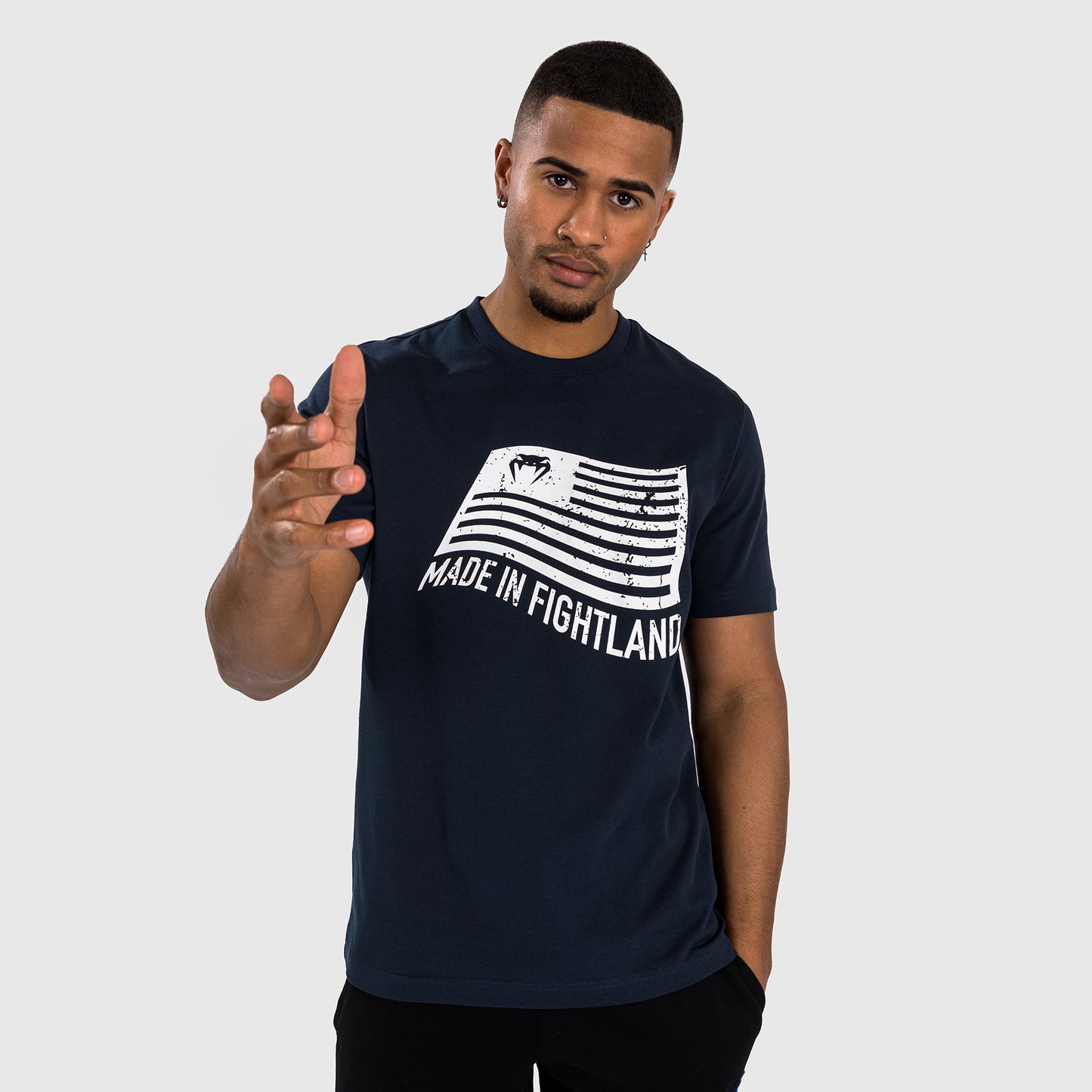 Venum Made in Fightland T-shirt - Marineblauw/wit