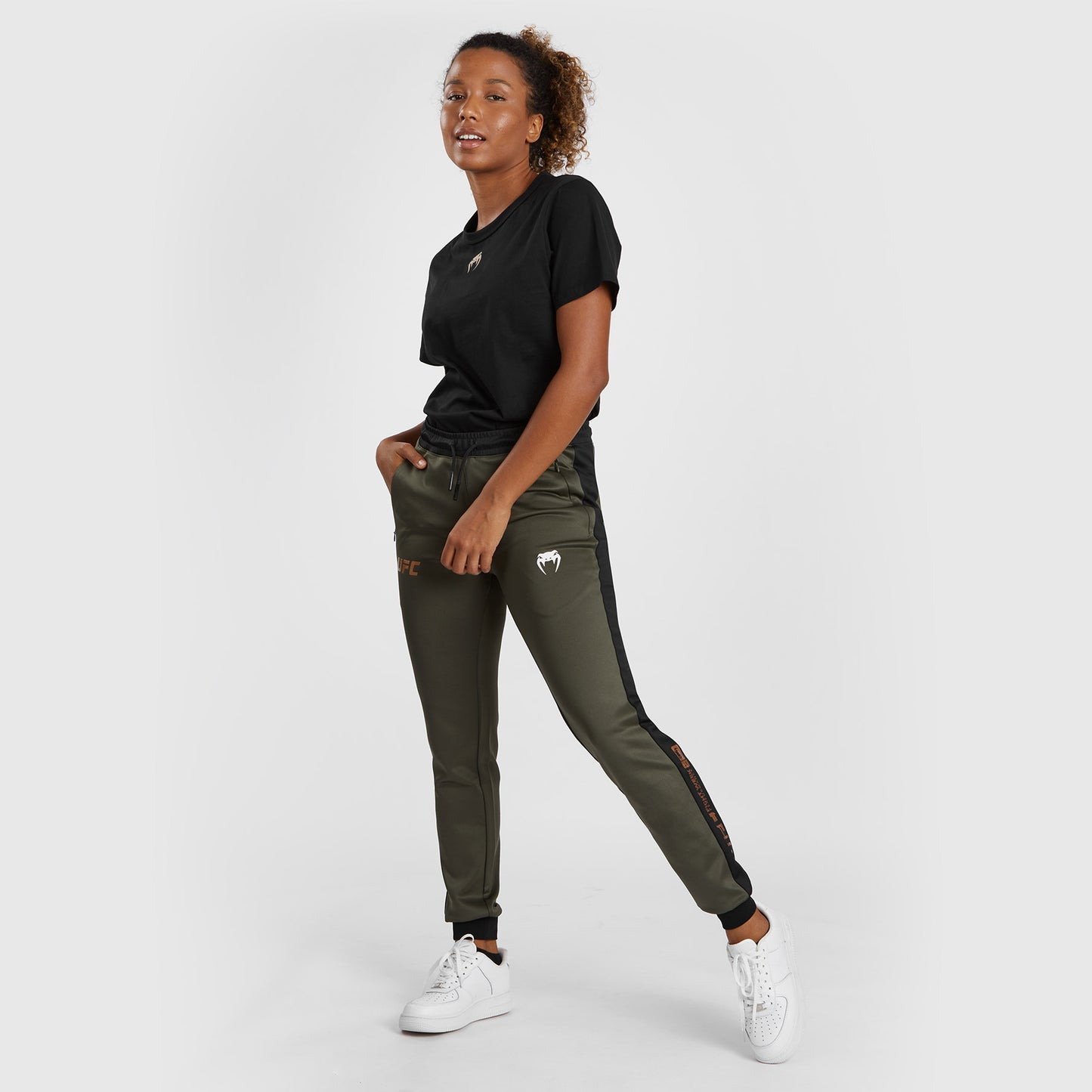 UFC Adrenaline by Venum Fight Week Performance Joggingbroek voor Dames - Khaki/Brons