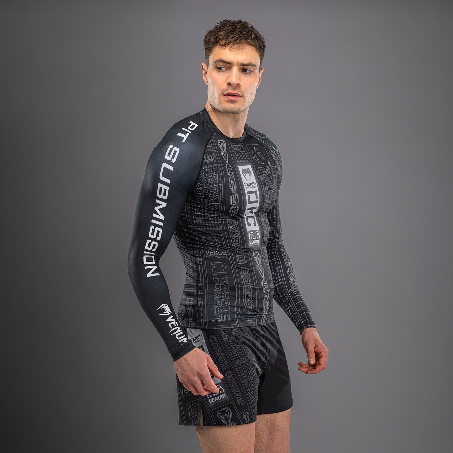 Karate Combat by Venum Rashguard met lange mouwen – Zwart/Grijs