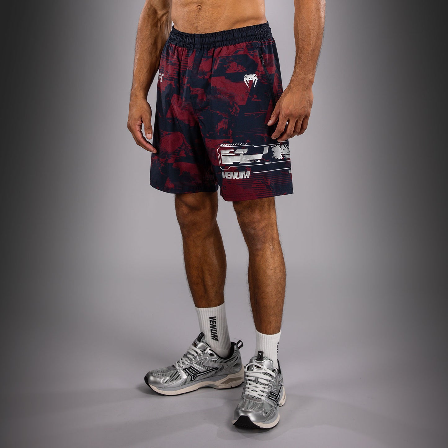 UFC Zenith by Venum Authentic Fight Week Performance Short Heren - Marineblauw/Bordeauxrood/Zilver
