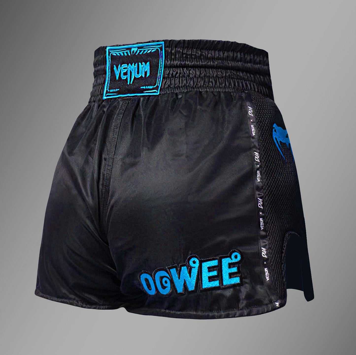 Venum x Dua Muay Thai Shorts - Zwart/Electric Blue