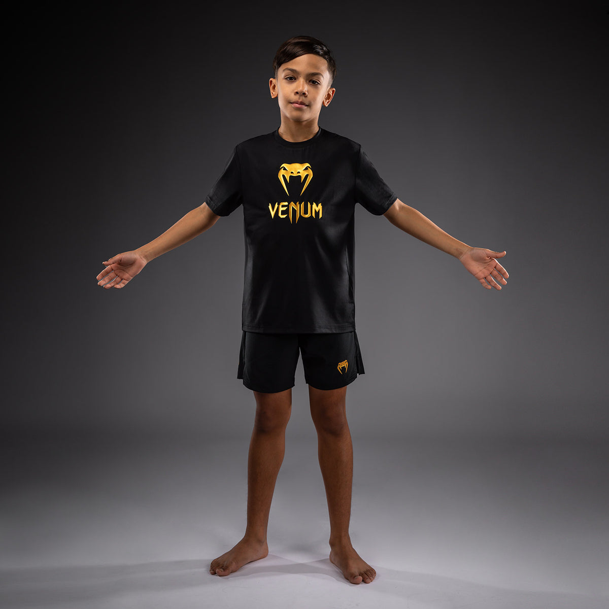 Venum Classic Dry Tech T-shirt voor kinderen - Zwart/Goud