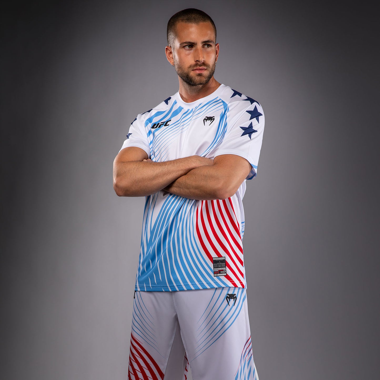 Official UFC Freedom 250 by Venum Op maat gemaakt Authentic Fight Night Walkout Jersey voor heren - Wit