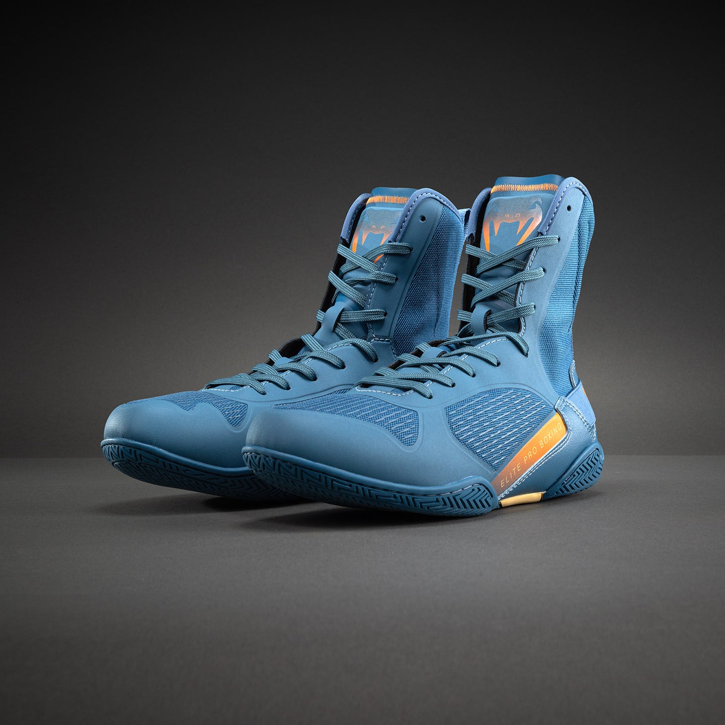 Venum Elite Neo Boksschoenen – Staalblauw/Oranje