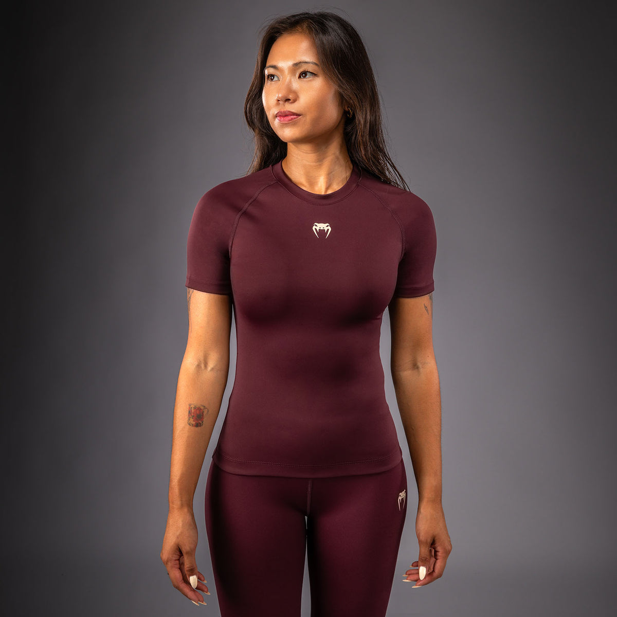 Venum Talisman Rashguard met Korte Mouwen - Pruim