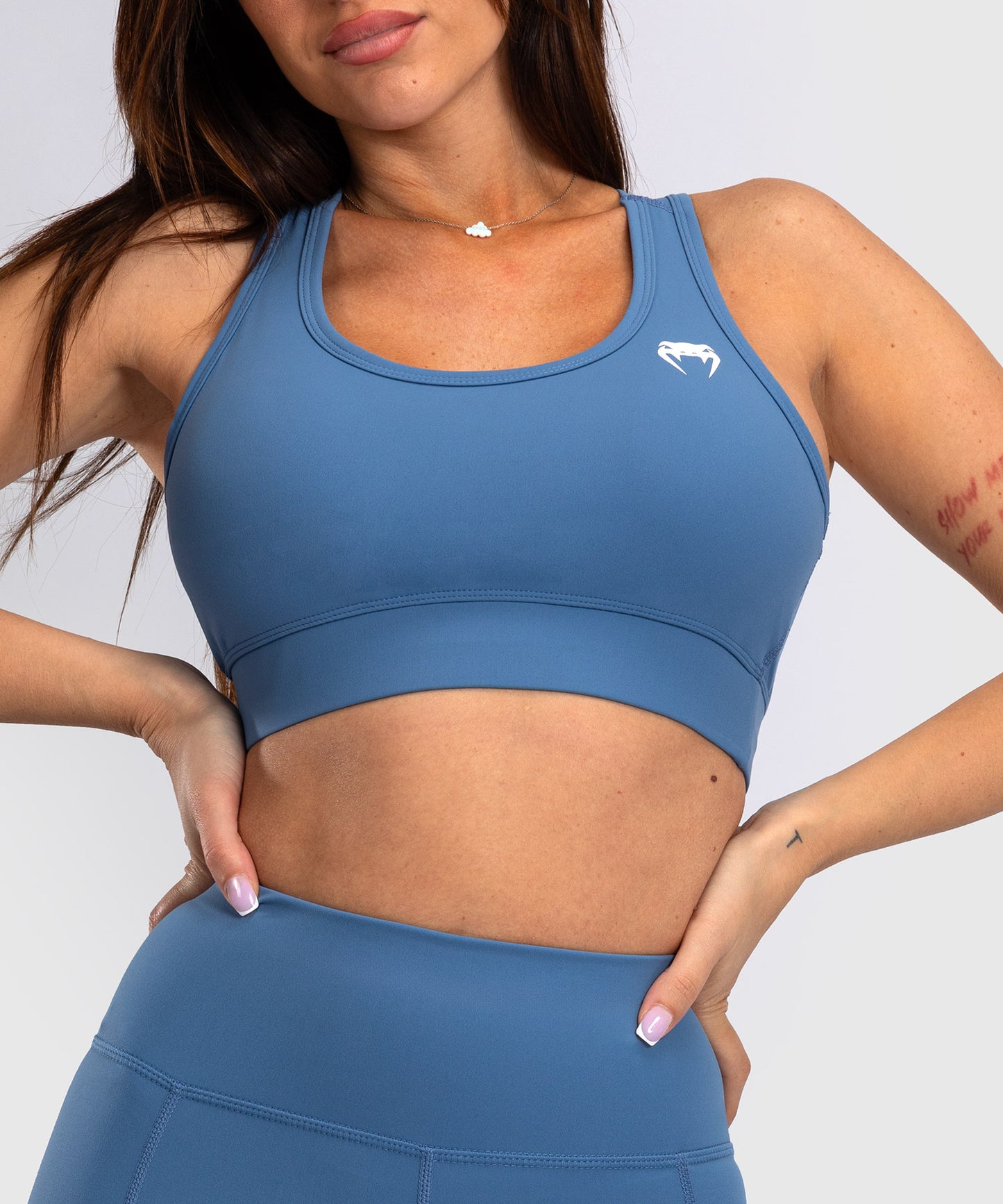 Venum Essential Dames Medium Impact Sports Bra - Stormblauw