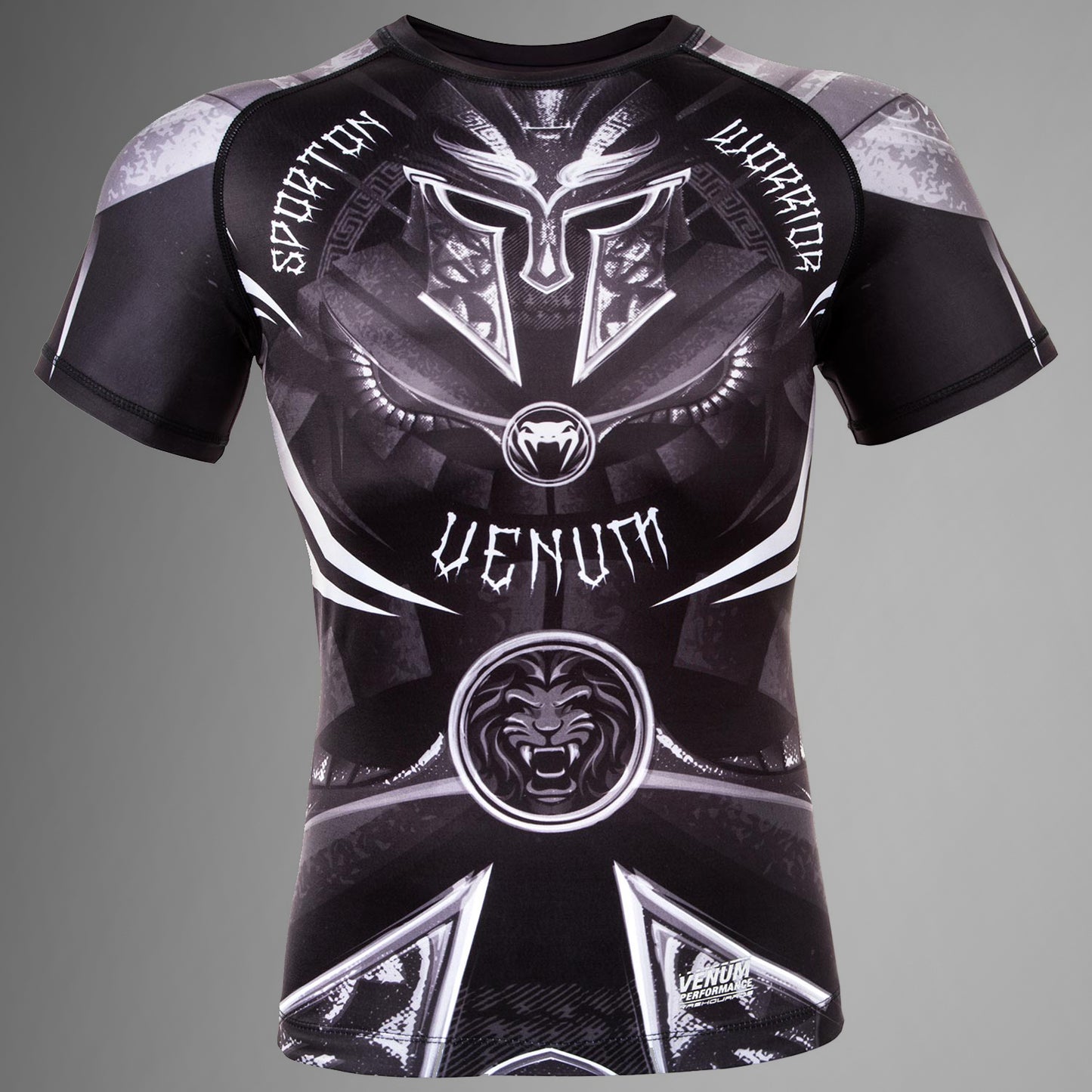 Venum Gladiator 3.0 Rashguard - zwart/wit - korte mouwen