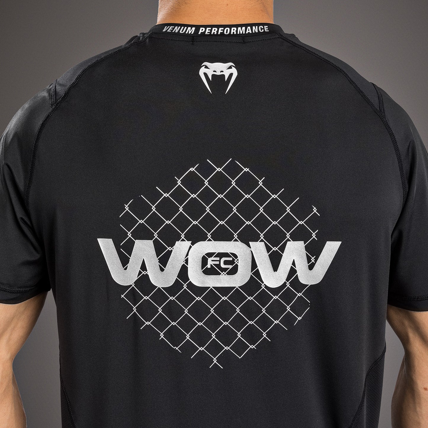 Venum x WOW FC Dry-Tech T-Shirt - Zwart/Zilver Grijs