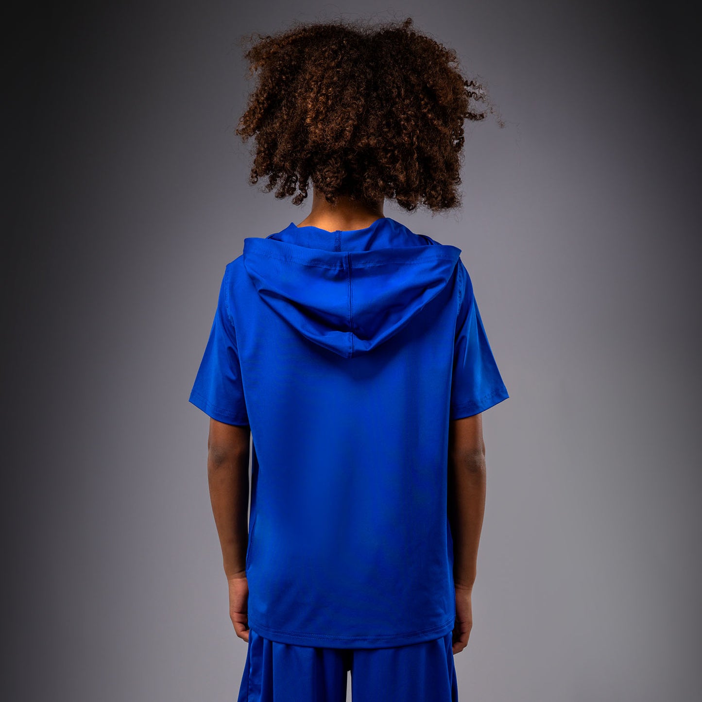 Venum Elite Dry-Tech Hoodie met korte mouwen voor kinderen - Koningsblauw