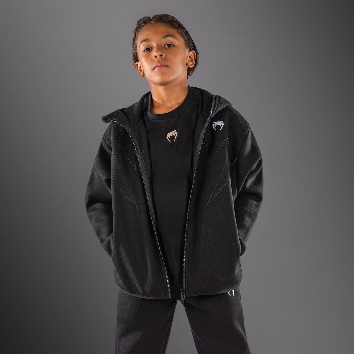 Venum Attack Fleece & Weave Trainingsjack voor kinderen - Zwart