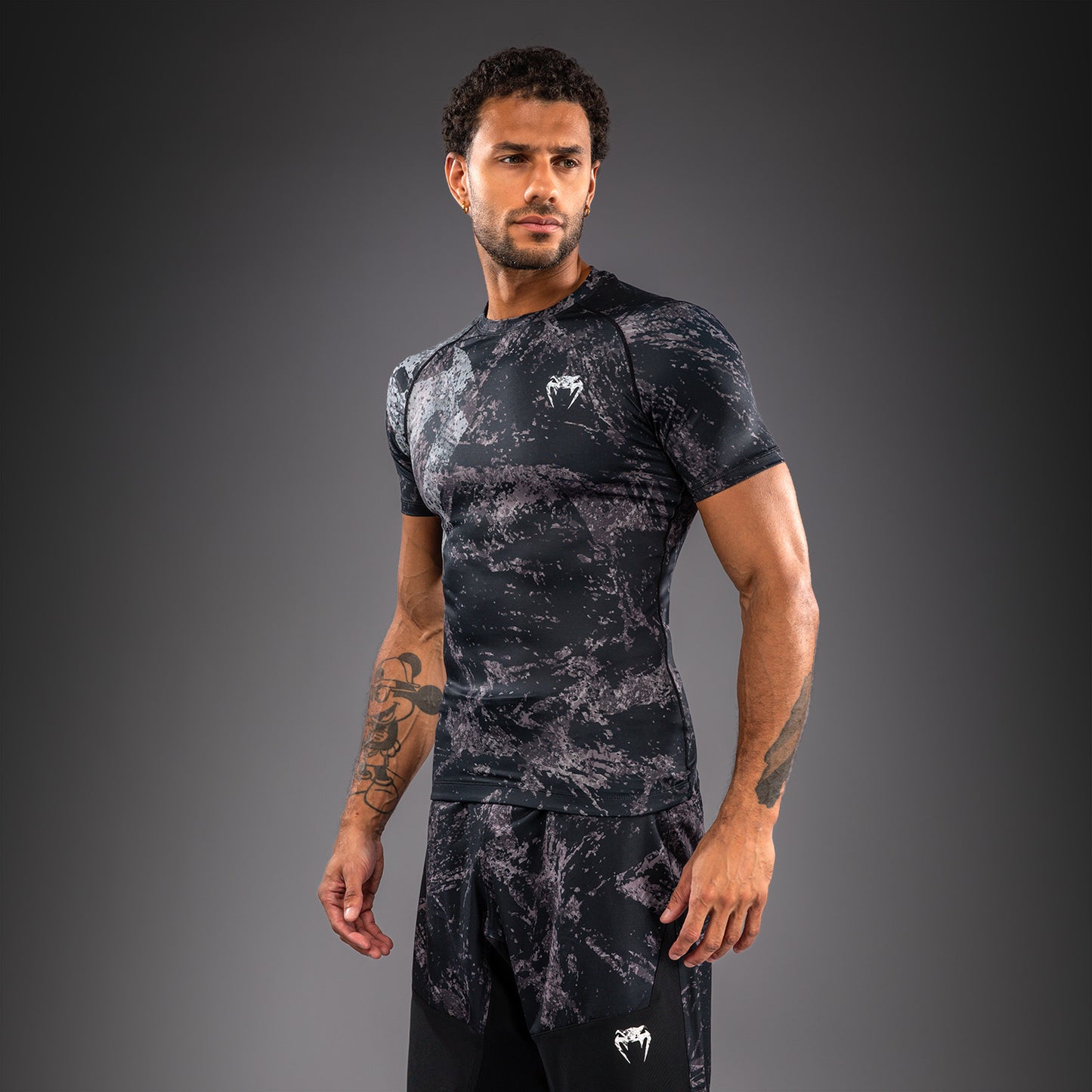 Venum Rage & Workout Rashguard met Korte Mouwen - Zwart/Grijs
