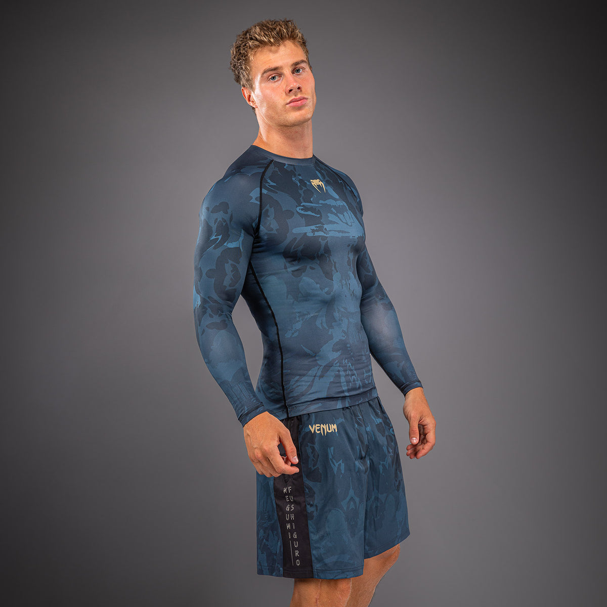 Jujutsu Kaisen x Venum Fushiguro Rashguard met lange mouwen – Oceaan blauw