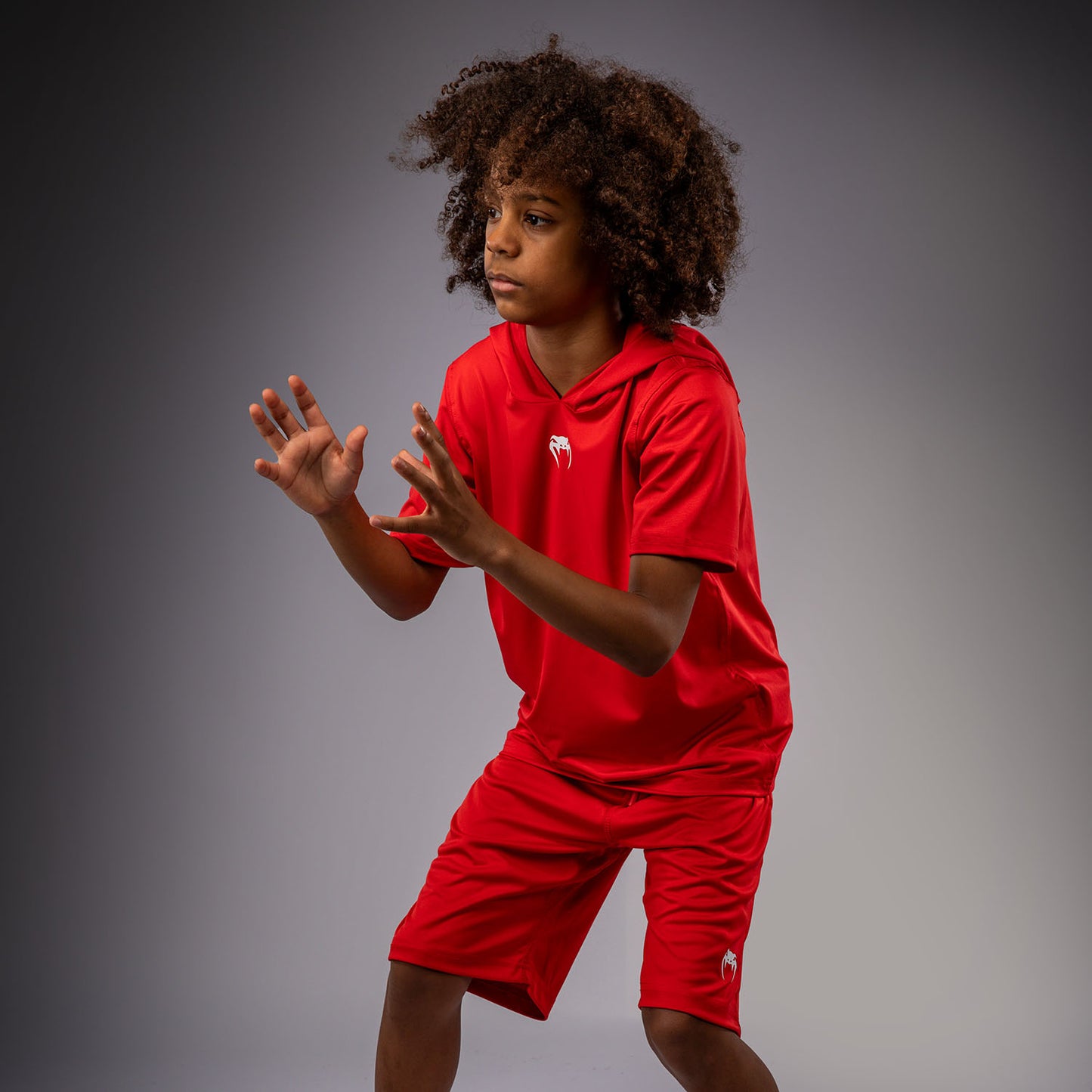 Venum Elite Dry-Tech Hoodie met korte mouwen voor kinderen - Rood