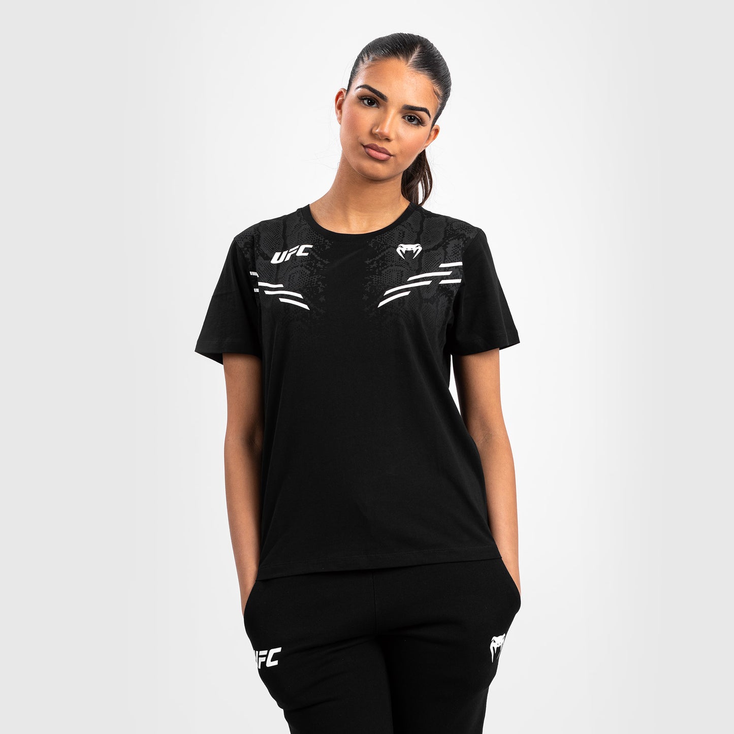 UFC Adrenaline by Venum Replica Dames-T-shirt met korte mouwen - Zwart