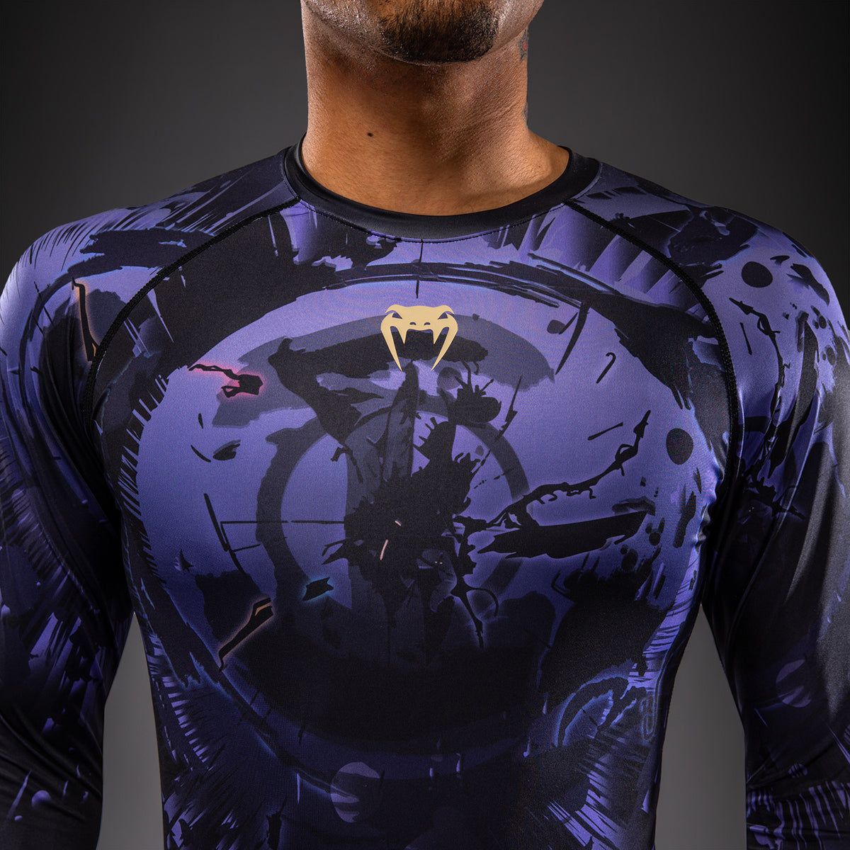 Jujutsu Kaisen x Venum Gojo Rashguard met lange mouwen – Paars