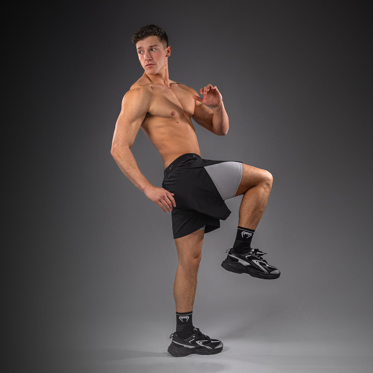 Venum Lazer hybride trainingsshort - Zwart/Grijs