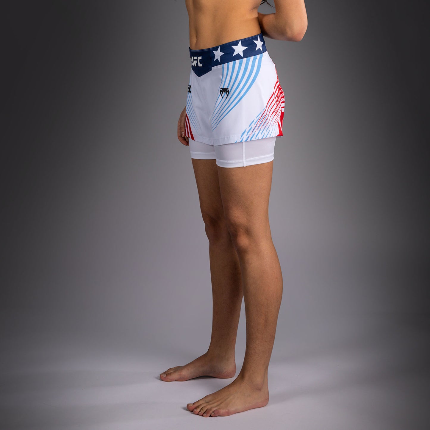 Official UFC Freedom 250 by Venum Authentic Fight Night Fight Shorts voor dames - Wit