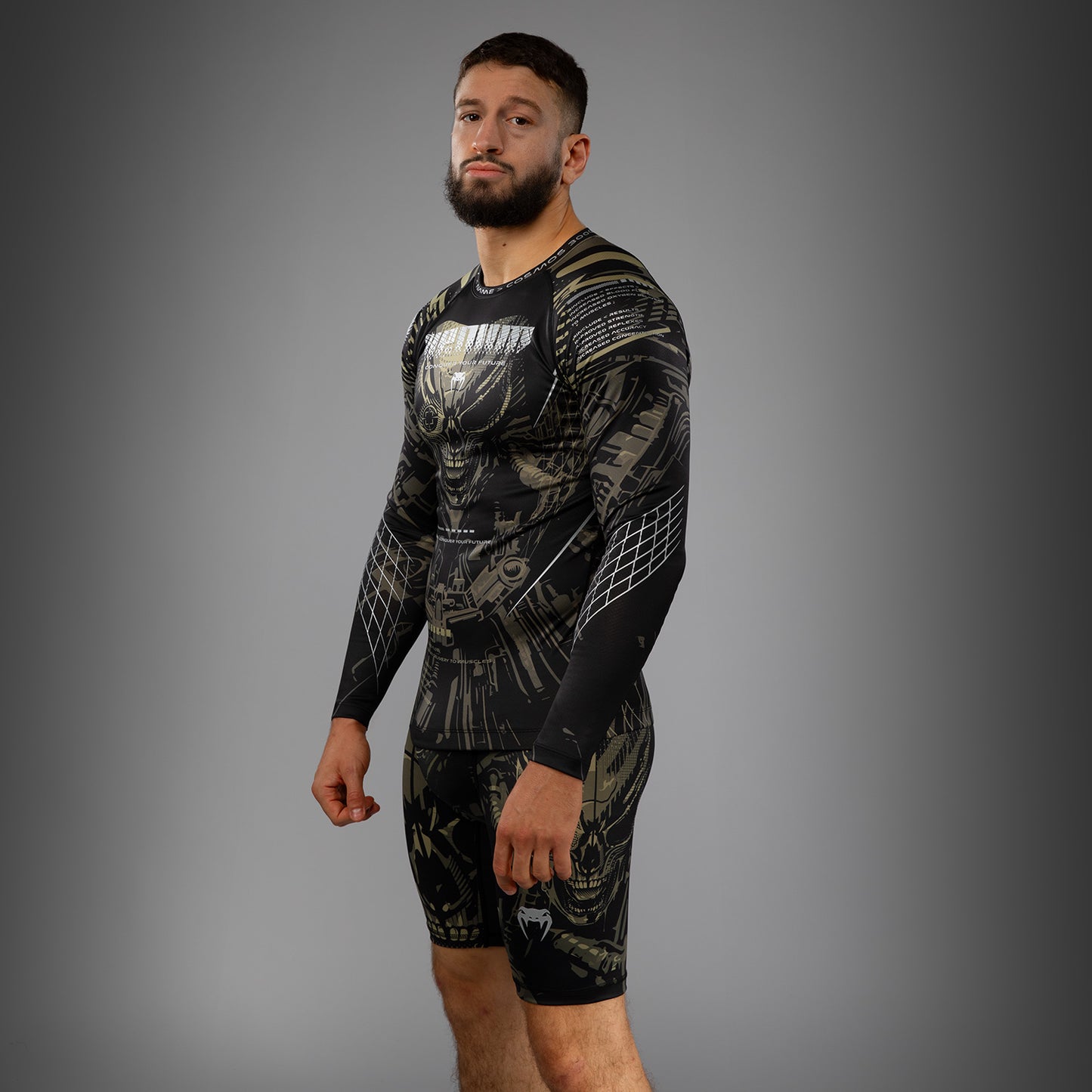 Venum Invader Langemouw Rashguard - Zwart/Zand