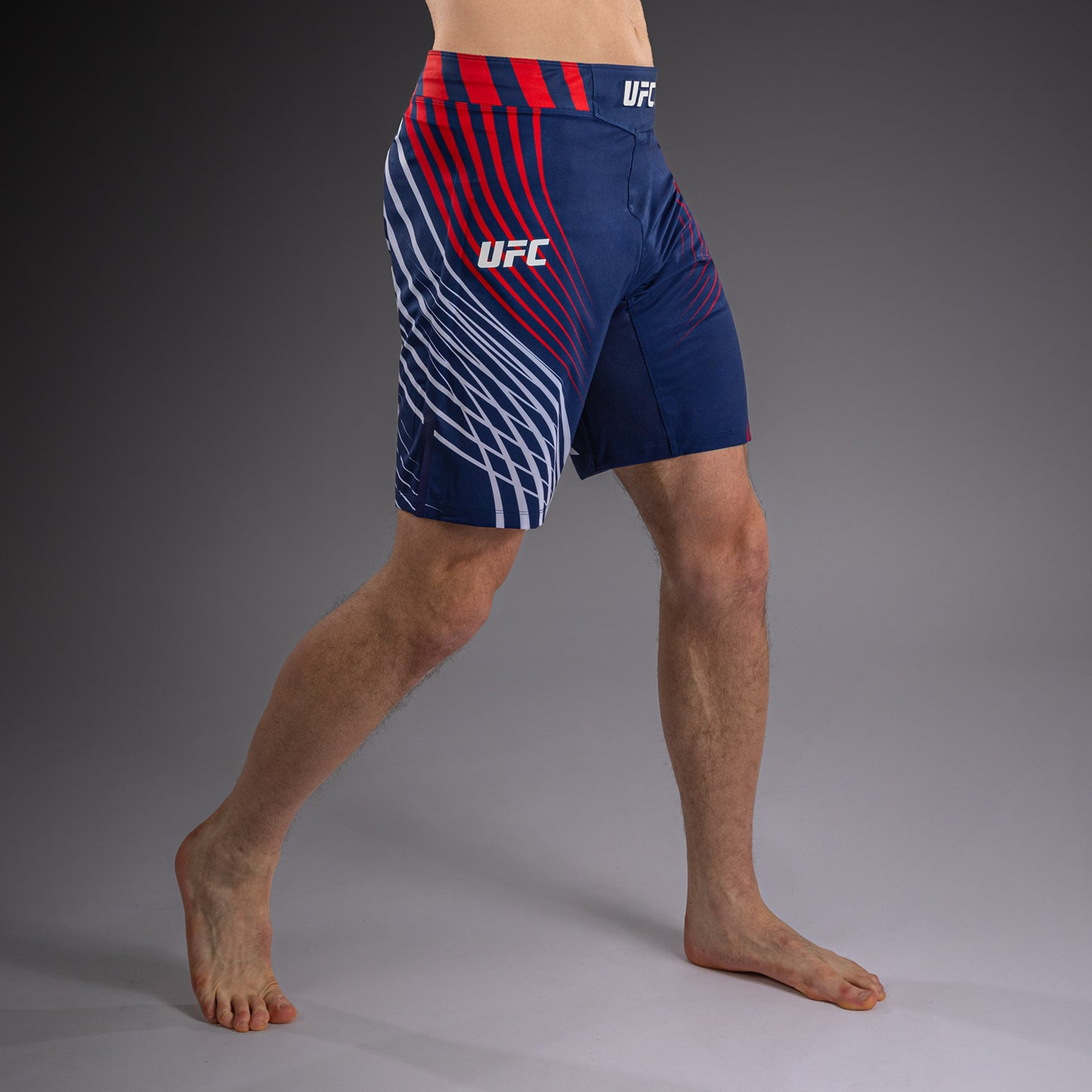 Official UFC Freedom 250 by Venum Op maat gemaakt Authentic Fight Night Fight Shorts Long Fit voor heren - Blauw