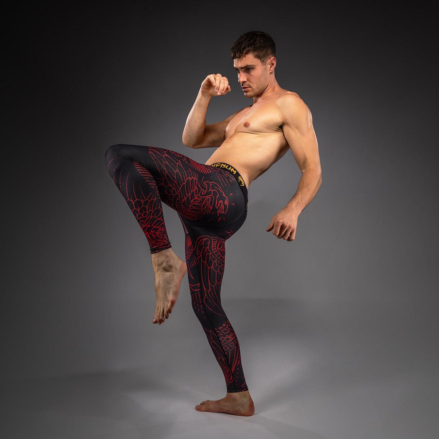 Venum Quetzal Fury Spats - Zwart/Fury Rood/Tangerine