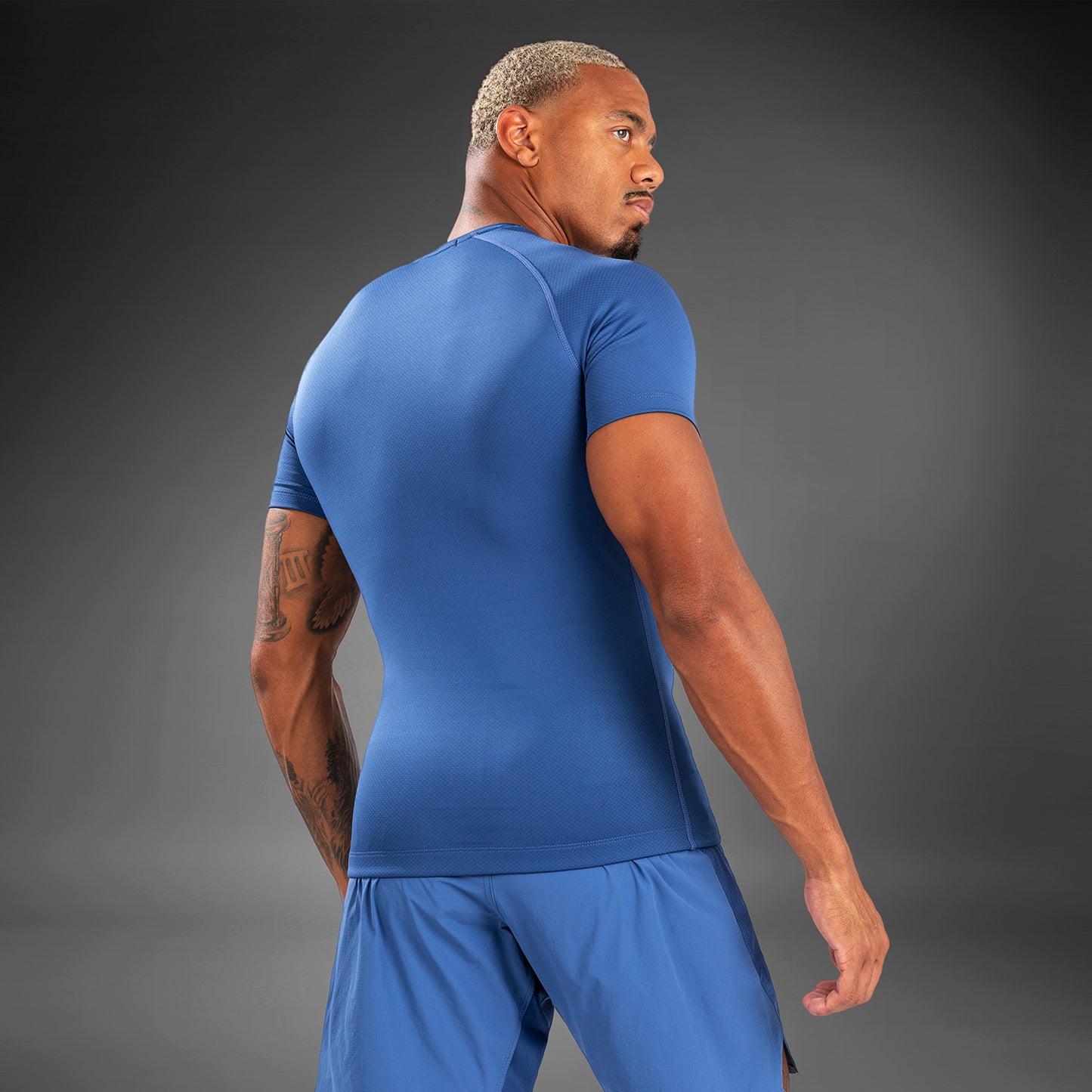 Venum Contender Heren Rashguard met korte mouwen - Blauw
