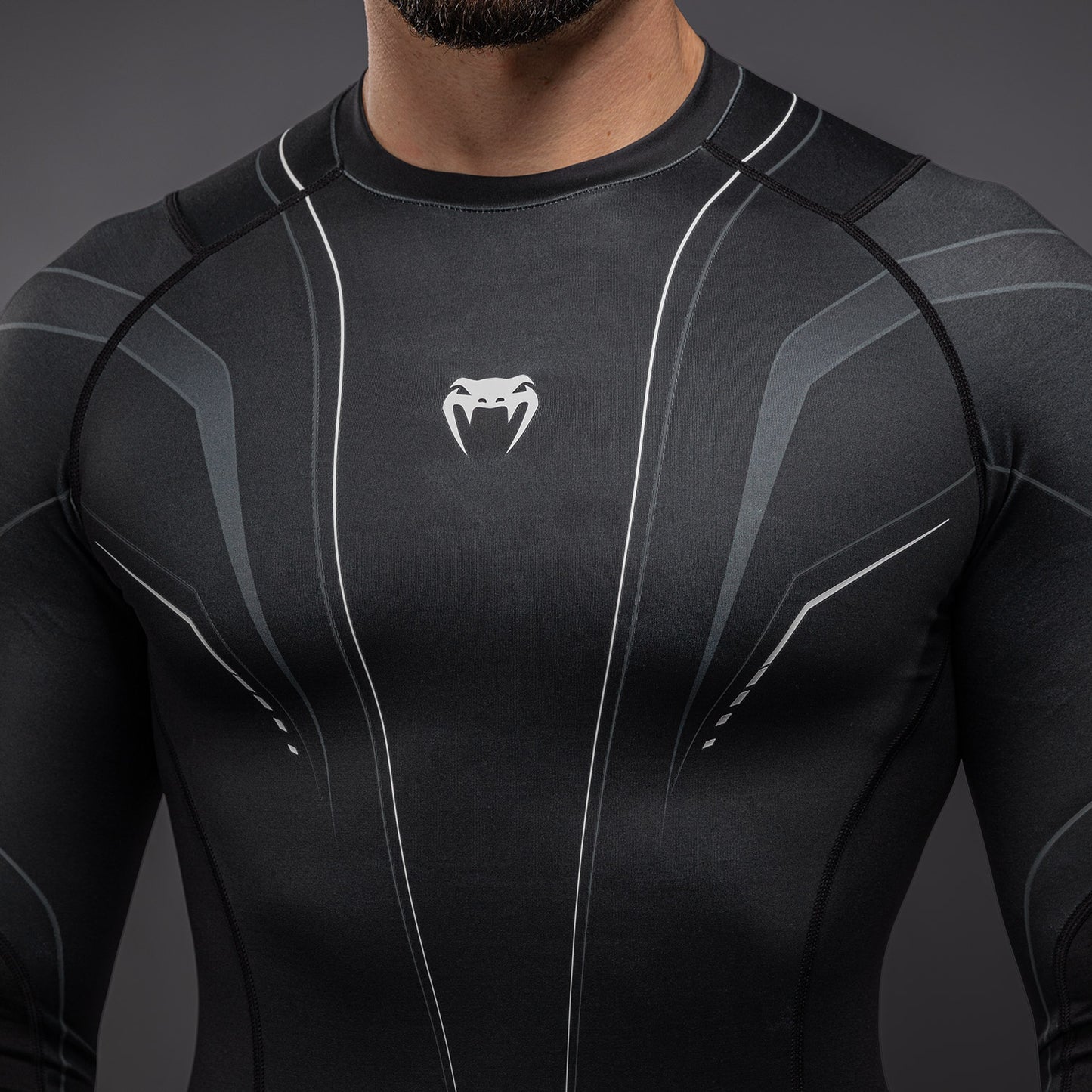 Venum Streamline Rashguard met lange mouwen – Zwart/Wit
