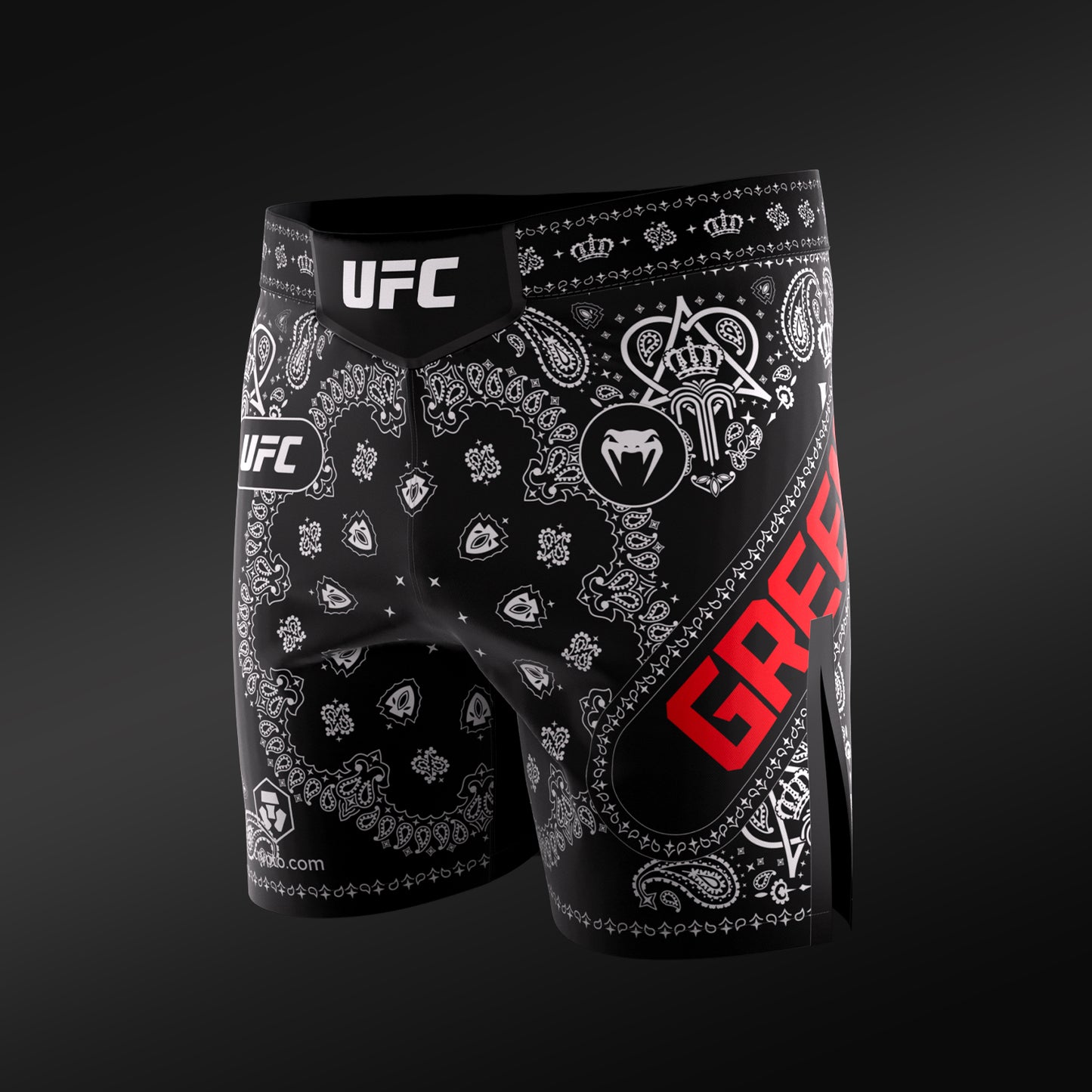UFC Adrenaline Unrivaled by Venum King Green Vale Tudo-short voor heren - Zwart