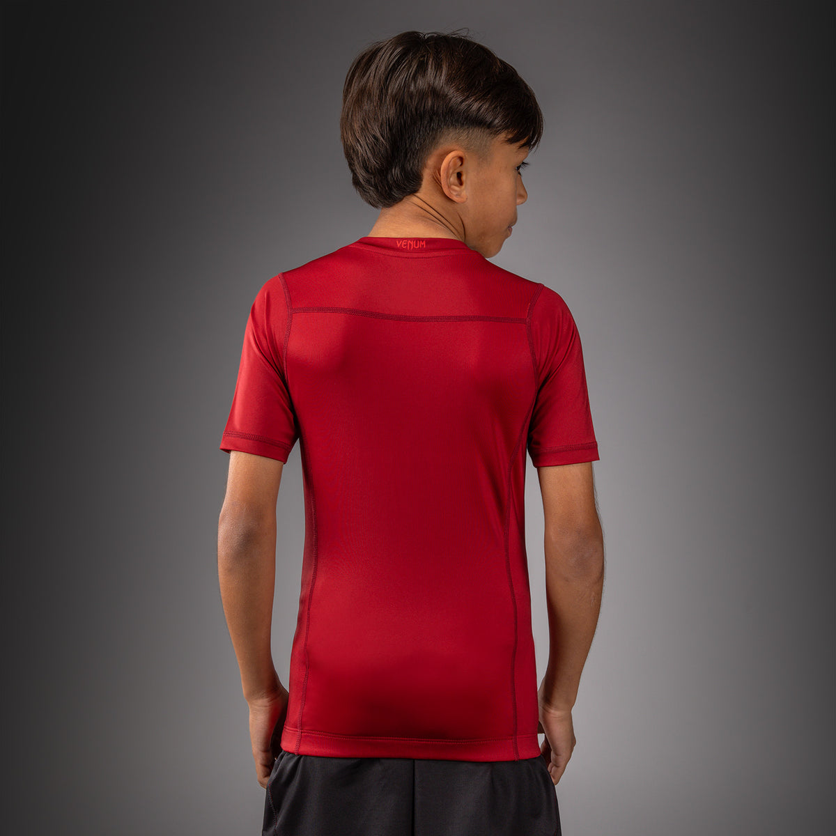 Venum Attack Rashguard met Korte Mouwen voor Kinderen - Zwart/Rood