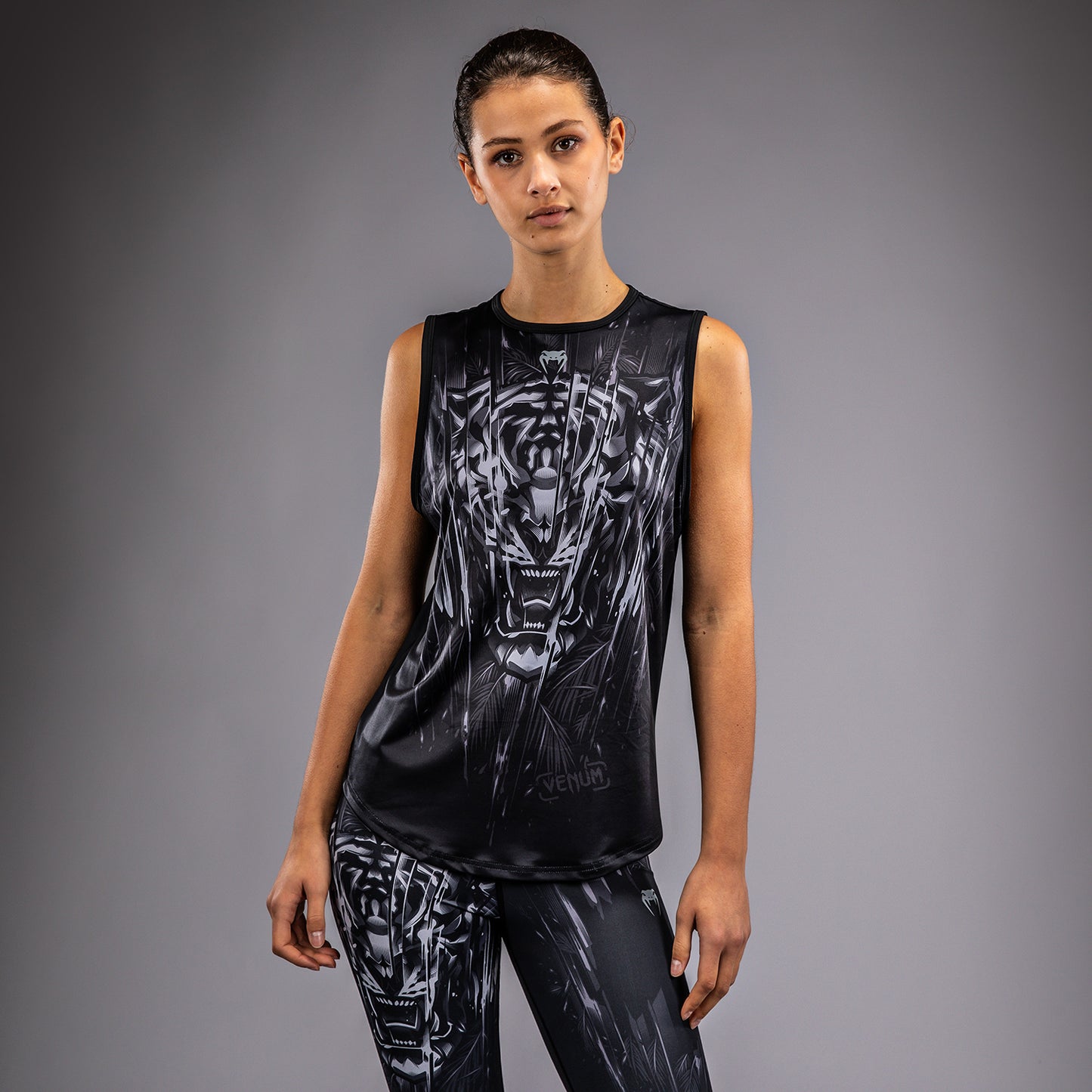 Venum Tiger Top Dames - Zwart / Zilver