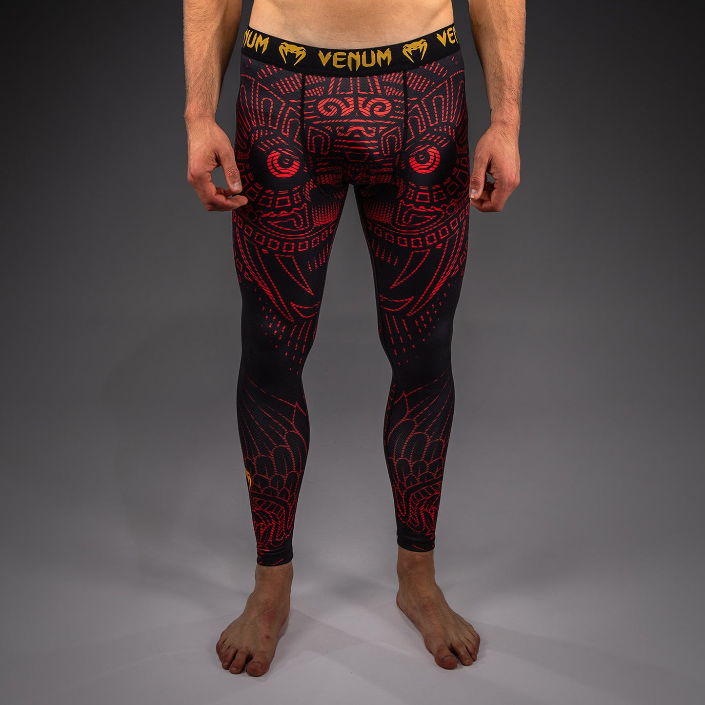 Venum Quetzal Fury Spats - Zwart/Fury Rood/Tangerine