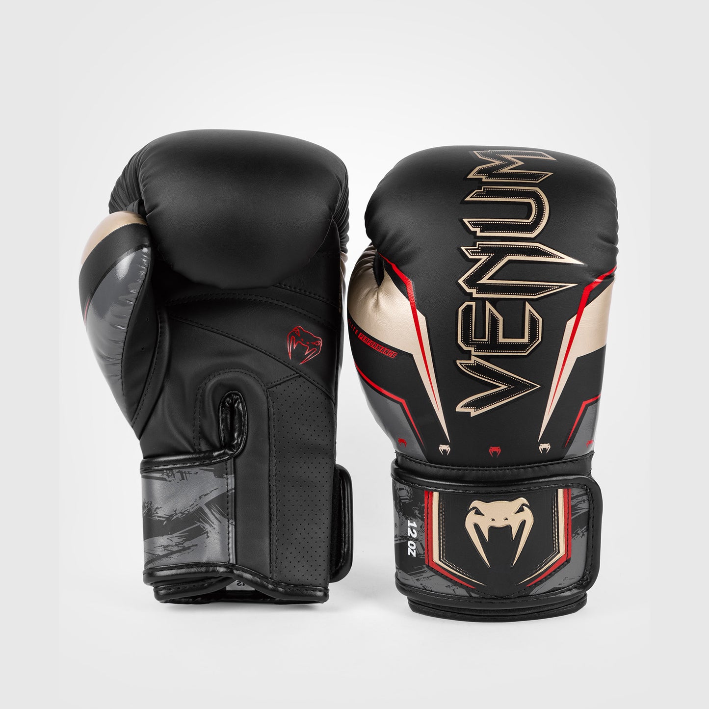 Venum Elite Evo Bokshandschoenen - Zwart/Goud/Rood