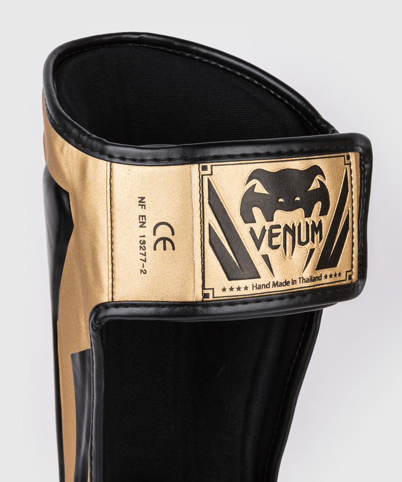 Venum Elite Scheenbeschermers - Goud/Zwart