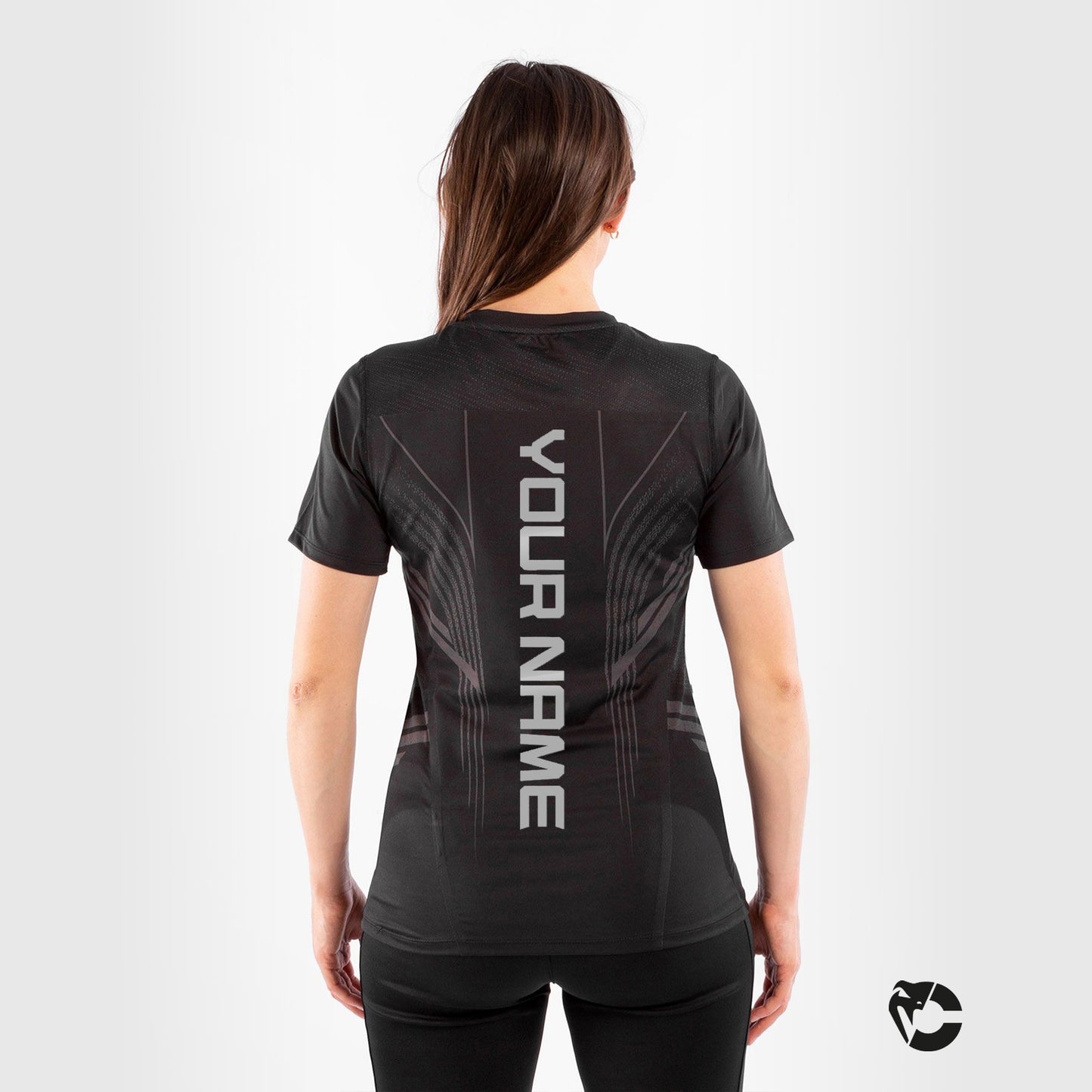 UFC Venum Gepersonaliseerd Authentic Fight Night Walkout Damesshirt - Zwart