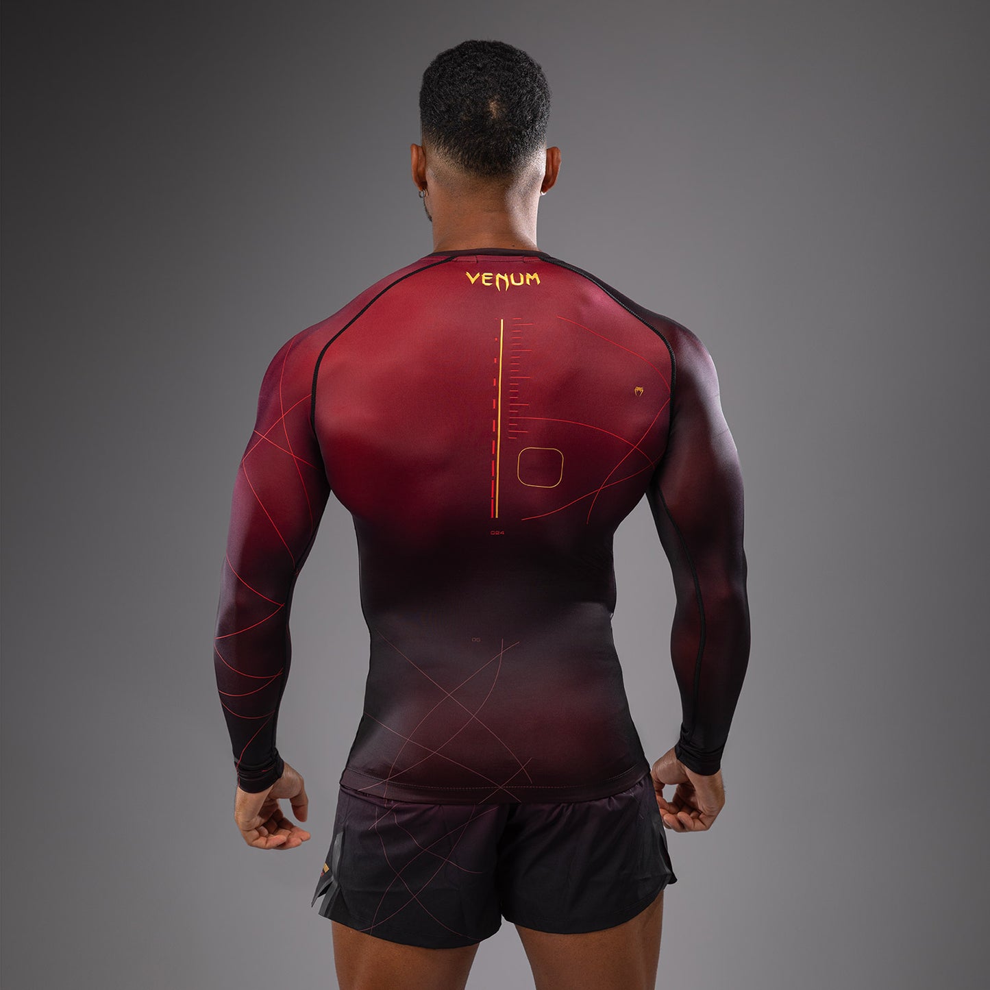 Venum Tactical XT Heren-Rashguard met lange mouwen - Zwart/Bourgondië/Goud