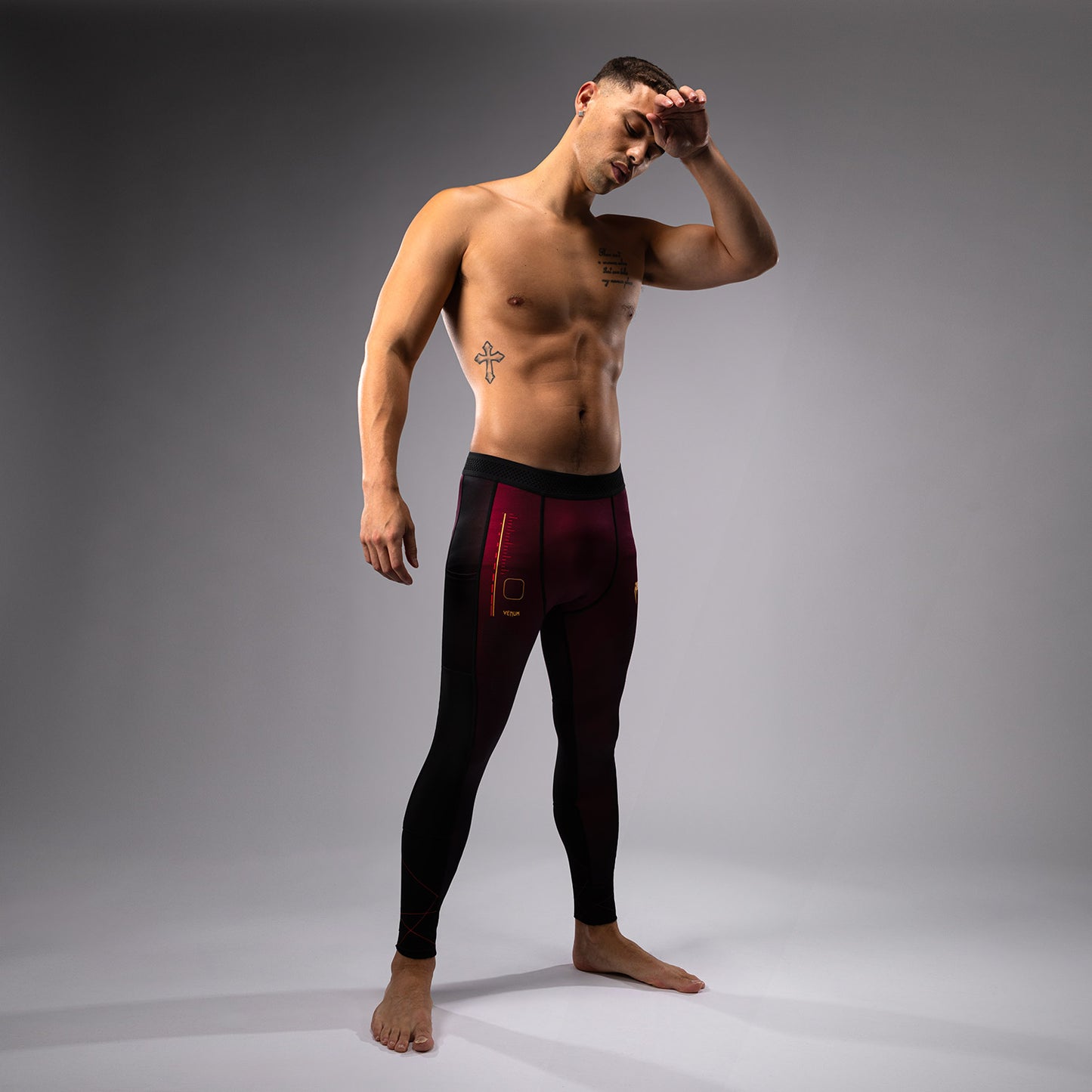 Venum Tactical XT Spats - Zwart / Bourgondië / Goud