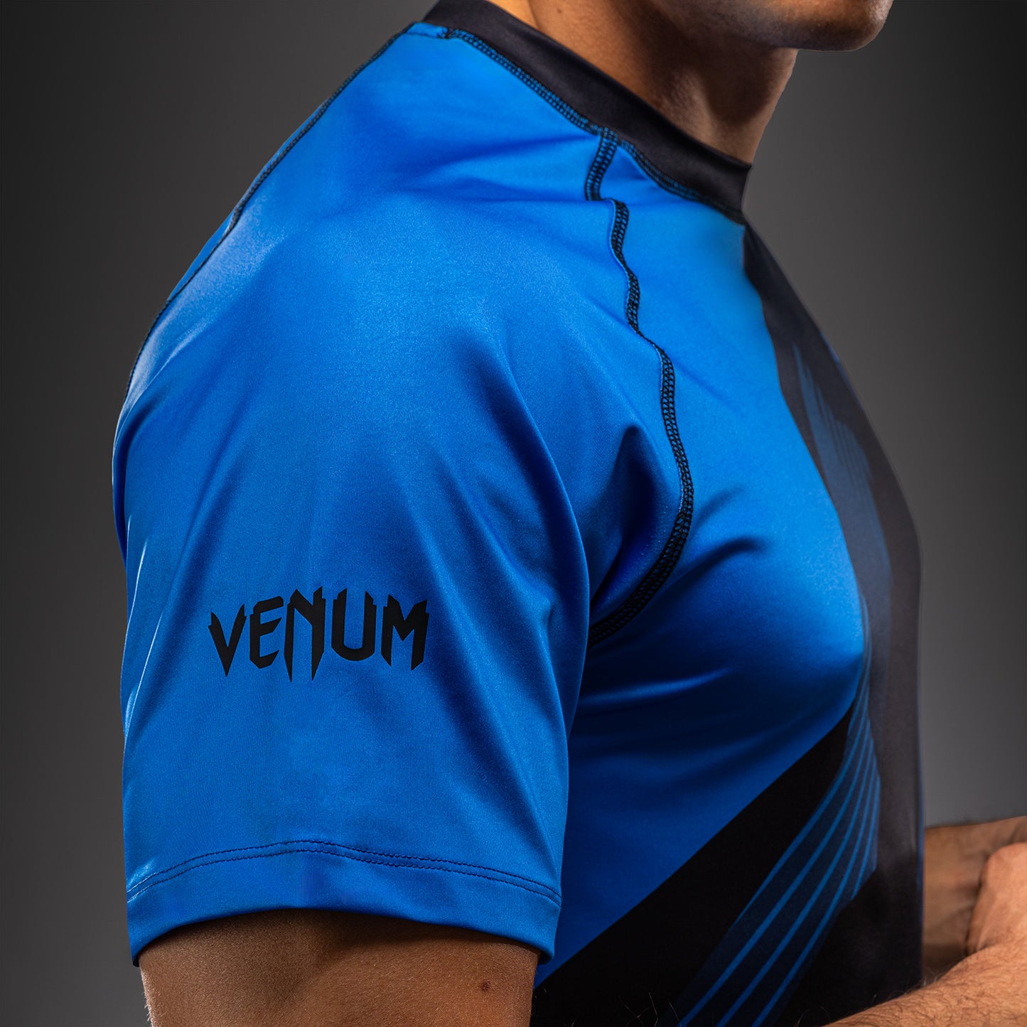 Venum No-Gi 6.0 Dry Tech T-shirt - Zwart/Blauw
