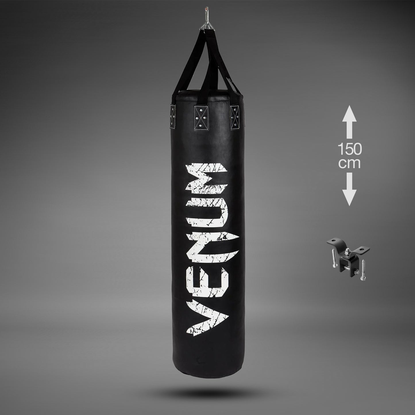 Venum Challenger bokszak (met plafondbevestiging) - Zwart/Wit - 150 cm - gevuld