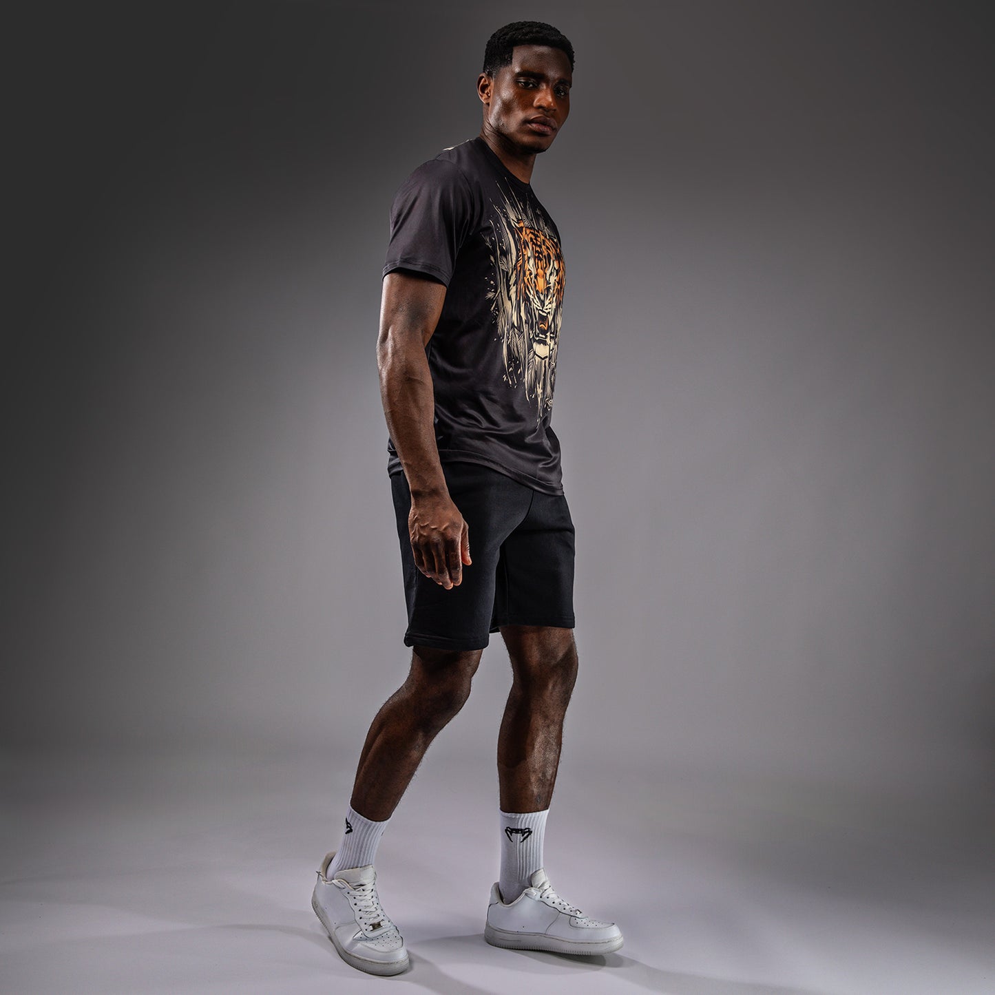 Venum Tiger Dry Tech T-Shirt Heren - Zwart / Neon Oranje