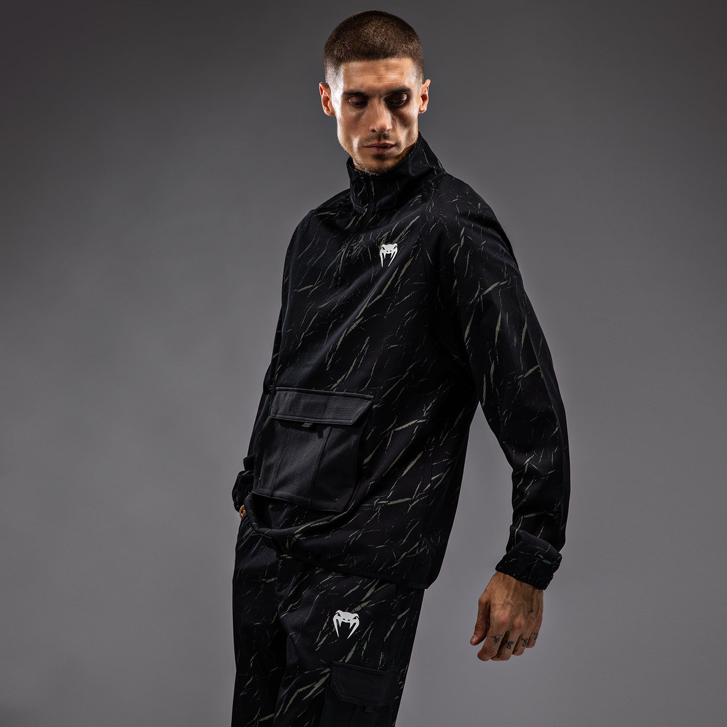 Venum Trooper Heren Trainingsjack - Zwart/Steen Zand